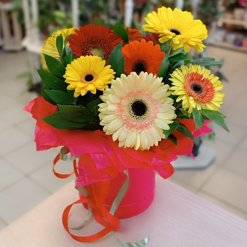 Гр-32 Коробочка с герберами