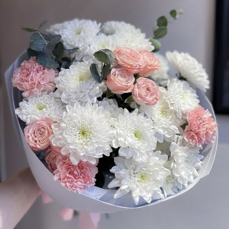 Д-39 Букет из хризантем, роз и диантусов